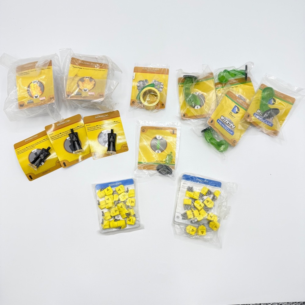 Marvel DC Heroclix Objects Lot Handcuffs‎ Rebreather Electro Blast Glove Cowl